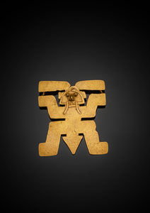 <b>Bedeutender anthropomorpher Tolima Anhänger aus Gold</b> <b>Bedeutender anthropomorpher Tolima Anhänger aus Gold</b>