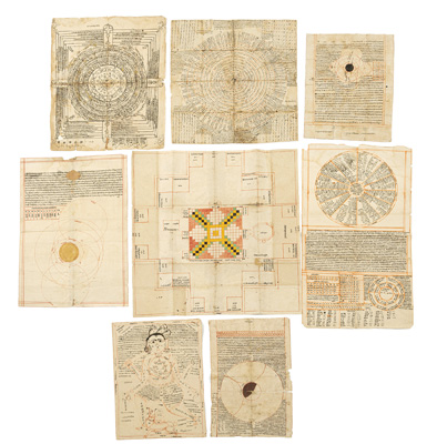 <b>A GROUP OF EIGHT COSMOLOGICAL/ASTROLOGICAL DIAGRAMS</b>