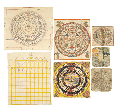 <b>Gruppe von sechs Diagrammen bzw. jainistischen Malereien</b>