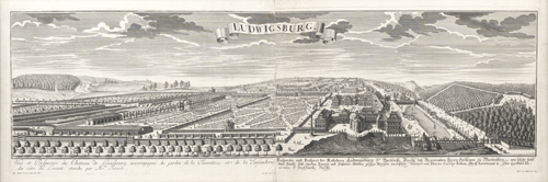 <b>Ludwigsburg, Ansicht des Schlosses und des Parks</b>