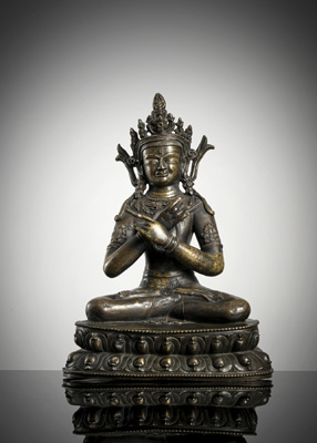 <b>Bronze des Vajradhara mit Silbereinlagen</b>