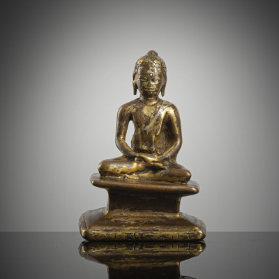 <b>Bronze des Buddha des Buddha Shakyamuni mit Silbereinlagen</b>