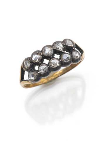 <b>A gold and diamond Reviere Ring</b>