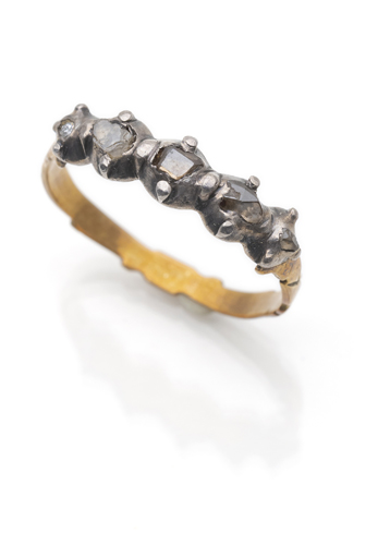 <b>a gold and diamond reviere ring</b>