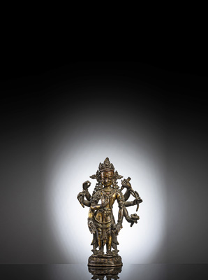 <b>Feuervergoldete Bronze des Amoghapashalokeshvara</b>