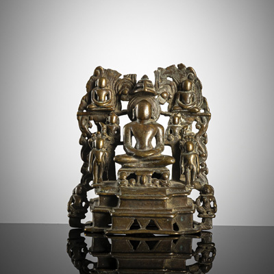 <b>Altarschrein aus Bronze mit Darstellung des Jain Tirthankara</b>