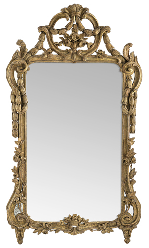 <b>A large Louis XVI carved giltwood mirror</b>