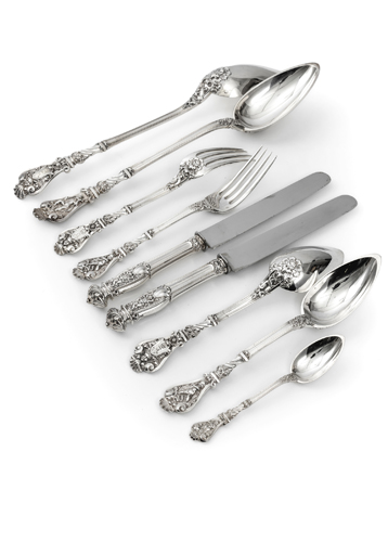 <b>A FRENCH NEO RENAISSANCE STYLE SILVER CUTLERY</b>