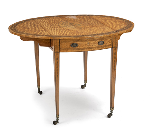 <b>A George III satinwood and amaranth pembroke table</b>