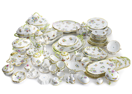 <b>A NUMEROUS FLORAL AND BUTTERFLY PATTERN PORCELAIN SERVICE</b>