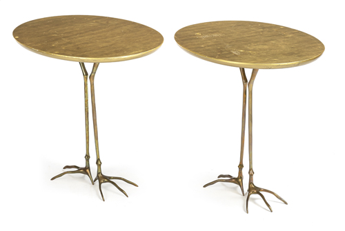 <b>Two giltwood and brass occasional tables 