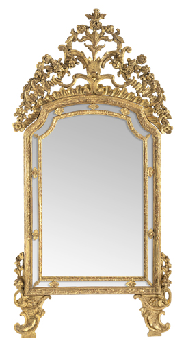 <b>A large Italian giltwood baroque mirror</b>