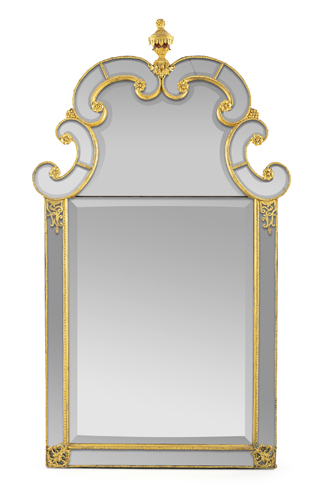 <b>A large Charles XII gilt lead mirror</b>