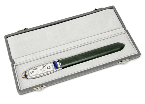 <b>Magnificent Art Deco CARTIER letter opener with clock</b>