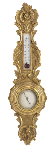 <b>A FRENCH CARVED GILT WOOD BAROMETER</b>