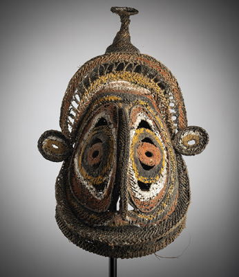 <b>Große geflochtene Yams-Maske mit polychromer Fassung</b>
