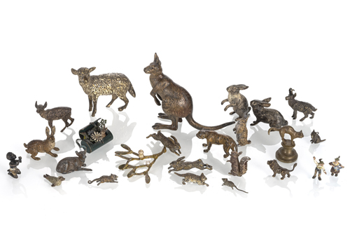 <b>Konvolut Wiener Bronzen - Hasen, Schafe, Katzen, Känguru</b>