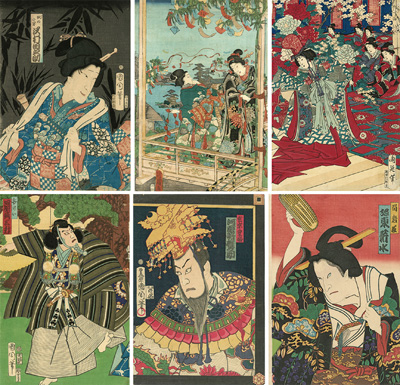 <b>Toyohara Kunichika (1835 - 1900) und anderer Künstler</b>