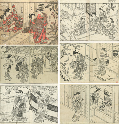 <b>Nishikawa Sukenobu (1671 - 1750), Katsukawa Shunshô 1726 - 1793) & Kitao Shigemasa (1739 - 1820) und andere Künstler</b>