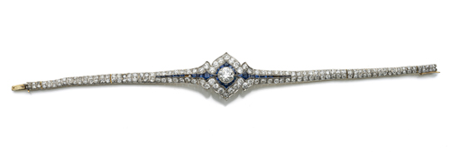 <b>Art Déco Diamant Saphir Armband</b>