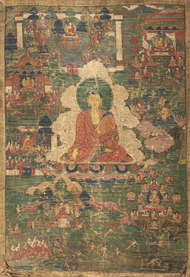 <b>Thangka mit Darstellung des Buddha</b>