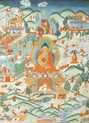 <b>Thangka mit Darstellung des Buddha Shakyamuni</b>