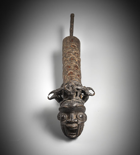 <b>A carved wood and brass pipe</b> <b>A carved wood and brass pipe</b>