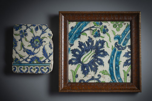 <b>Two glazed ceramic tiles</b> <b>Two glazed ceramic tiles</b>