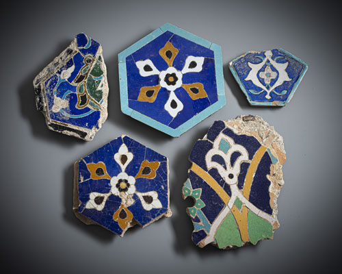 <b>Five glazed tiles</b> <b>Five glazed tiles</b>