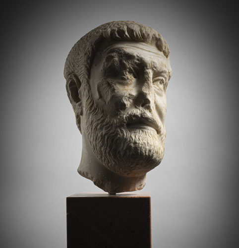 <b>A marble head of a bearded man</b> <b>A marble head of a bearded man</b>
